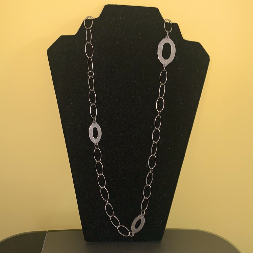 Silpada Sterling Hammered Oval Links Oxidized Chain
